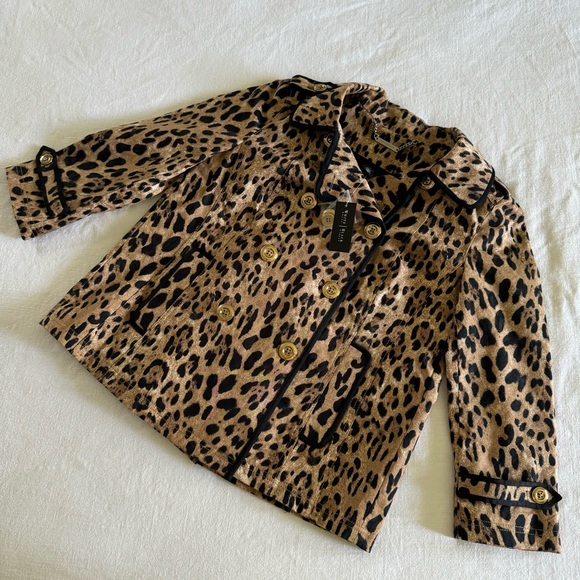 White House Black Market Leopard Print Jacket - Size 2 - Picture 4 of 12
